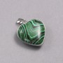 Heart Pendant in Silver-Tone Setting Malachite, diameter 26x26mm+