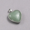 Heart Pendant in Silver-Tone Setting Jade, diameter 26x26mm+
