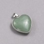 Heart Pendant in Silver-Tone Setting Jade, diameter 26x26mm+