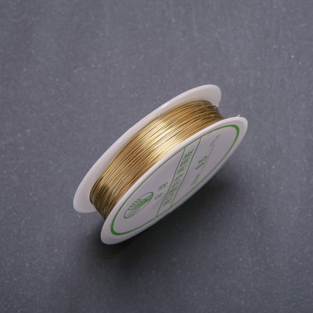 Gold-Tone Jewelry Wire, diameter 0.4mm spool, length 8m+