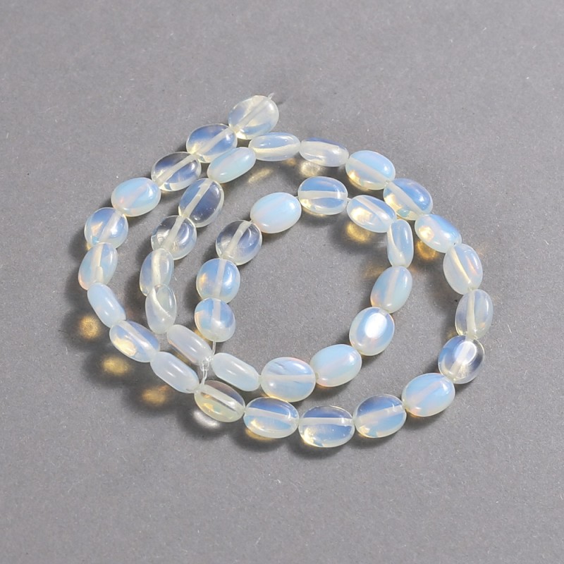 Beads on a String Moonstone (Synthetic) Smooth Oval, Diameter 10x8mm +/-, Length 39cm+
