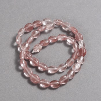 Natural Chalcedony Stone Beads on a Strand, Smooth Oval, Diameter 10x8mm +/-, Length 39cm +