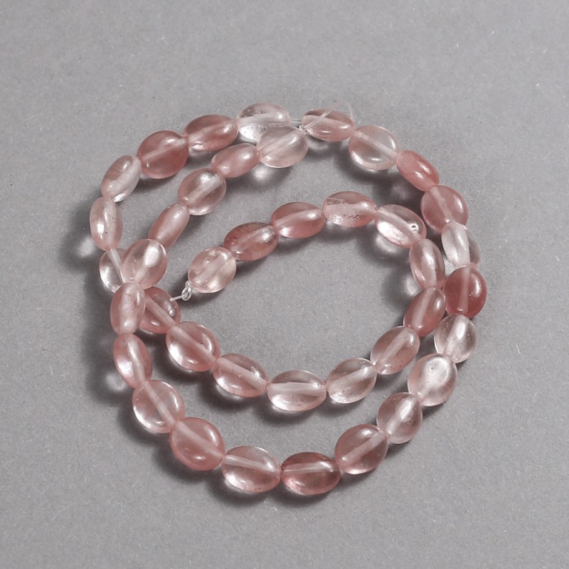 Natural Chalcedony Stone Beads on a Strand, Smooth Oval, Diameter 10x8mm +/-, Length 39cm +