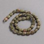 Natural Jasper Heliotrope Unakite Stone Beads on a Strand, Smooth Oval, Diameter 10x8mm +/-, Length 39cm +