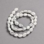 Natural Cacholong Stone Beads on a Strand, Smooth Oval, Diameter 10x8mm +/-, Length 39cm +