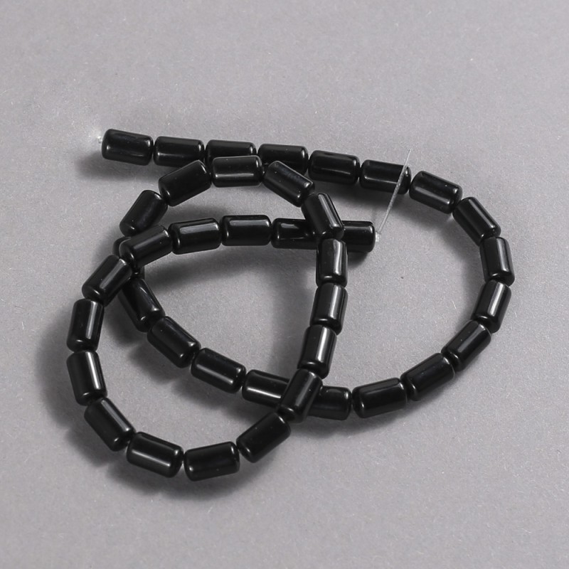 Agate (Pressed) Beads on a Strand, Smooth Cylinder, Diameter 10x6mm +/-, Length 41cm +