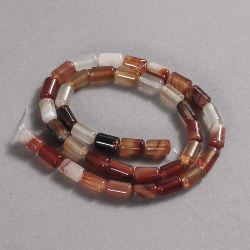 Natural Carnelian Stone Beads on a Strand, Smooth Cylinder, Diameter 10x6mm +/-, Length 41cm +