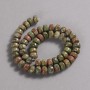 Natural Stone Beads on Strand Jasper Heliotrope Unakite Smooth Rondelle, diameter 9x7mm +/-, length 39cm +