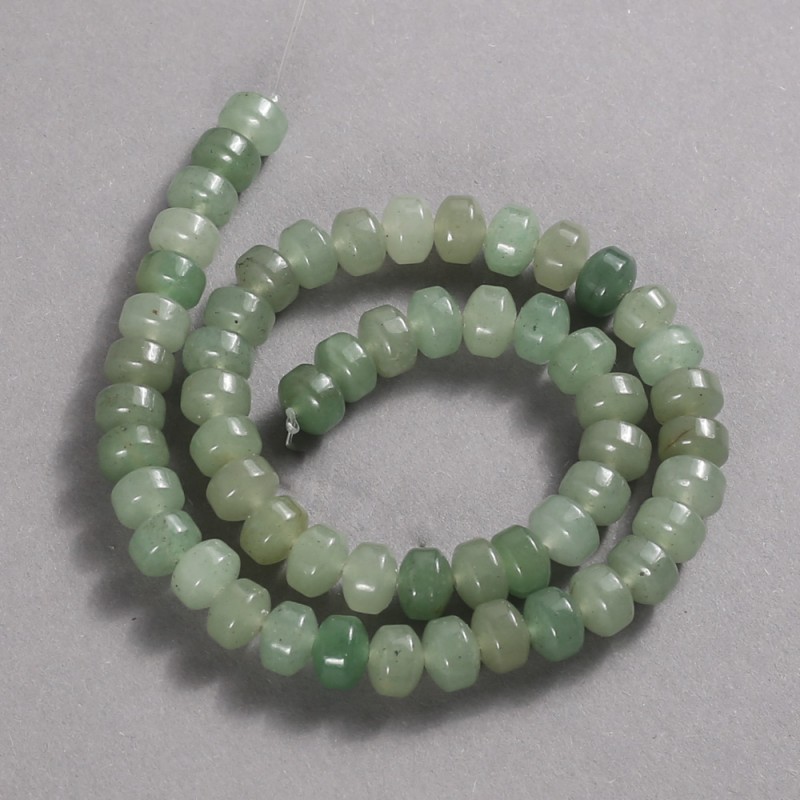 Natural Stone Beads on Strand Jade Smooth Rondelle, diameter 9x7mm +/-, length 39cm +