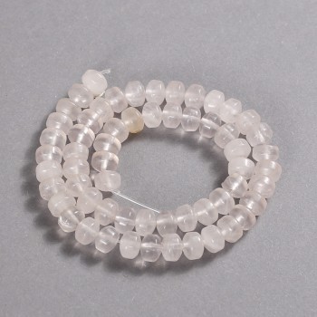 Natural Stone Beads on Strand Rose Quartz Smooth Rondelle, diameter 9x7mm +/-, length 39cm +