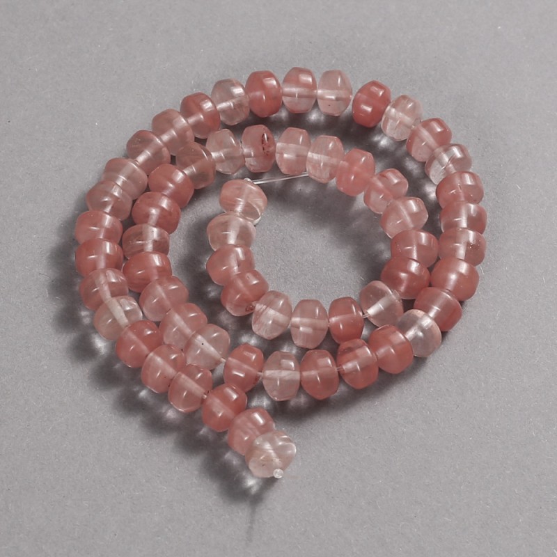 Natural Stone Beads on Strand Chalcedony Smooth Rondelle, diameter 9x7mm +/-, length 39cm +