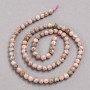 Natural Stone Rhodochrosite Beads on Thread, Smooth Round, Diameter 4-5mm +/-, Length 38cm +