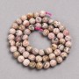 Natural Stone Rhodochrosite Beads on Thread, Smooth Round, Diameter 6.5mm +/-, Length 38cm +