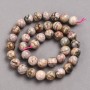 Natural Stone Rhodochrosite Beads on Thread, Smooth Round, Diameter 10mm +/-, Length 38cm +
