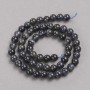 Beads on a String, Natural Iolite Stone Smooth Round Bead, diameter 6.5mm +/-, length 39cm +