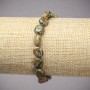 Bracelet on Elastic Band, Natural Stone Jasper Heliotrope Unakite Smooth Oval, diameter 10x8mm+/-, length 18cm+