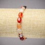 Bracelet on Elastic Band, Natural Stone Carnelian Smooth Oval, diameter 10x8mm+/-, length 18cm+