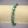 Bracelet on Elastic Band, Reconstituted Malachite Smooth Oval, diameter 10x8mm+/-, length 18cm+