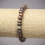 Bracelet on Elastic Band, Natural Stone Picasso Jasper Smooth Rondelle, diameter 8x5mm+/-, length 18cm+