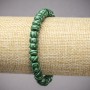 Malachite (Pressed) Bracelet on Elastic Band, smooth rondelle, diameter 8x5mm+-, length 18cm+