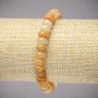 Bracelet on Elastic Band made of Natural Yellow Agate Stone, smooth rondelle, diameter 8x5mm+-, length 18cm+