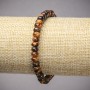 Natural Tiger's Eye Elastic Bracelet, Smooth Rondelle, Diameter 6x4mm+-, Length 18cm+