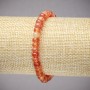 Carnelian Bracelet on Elastic Band, Natural Stone Smooth Rondelle, Diameter 6x4mm+/-, Length 18cm+