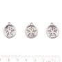Findings Pendant "Medallion Petals Ornament" metal color "silver" pack. 20g +/-8pcs