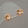 Xuping "Roses" Stud Earrings, 18K Gold Plated with White Rhinestones, Diameter 10mm+