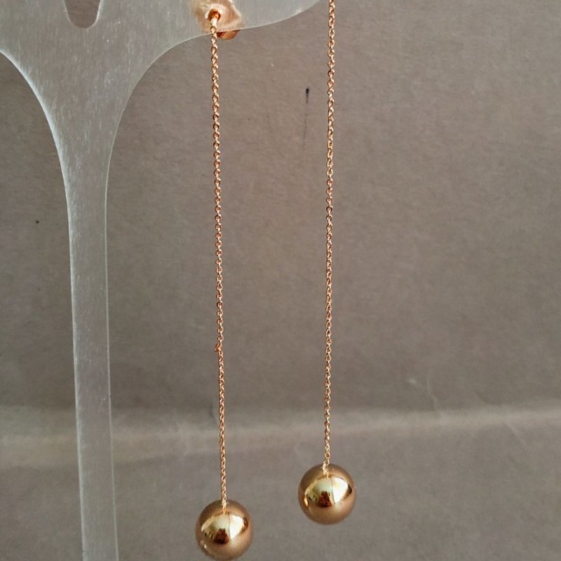 Xuping Stud Earrings, 18K Gold Plated, Diameter 10mm+/-, Length 10cm+