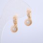 Xuping Earrings, 18K Gold Plated with White Rhinestones, Diameter 20x9mm+