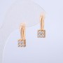 Xuping Earrings, 18K Gold Plated with White Rhinestones, Diameter 18x8mm+