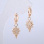 Xuping Earrings, 18K Gold Plated with White Rhinestones, Diameter 30x10mm+