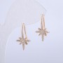 Xuping Earrings, 18K Gold Plated with White Rhinestones, 22x12mm +