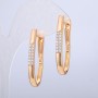 Xuping Earrings, 18K Gold Plated with White Rhinestones, length 35mm + -, thickness 3.8mm +