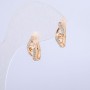 Xuping Earrings, 18K Gold Plated with White Rhinestones, 15x6mm +