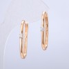 Xuping Earrings, 18K Gold Plated, with White Rhinestone, 2.5mm Thickness +/-, 30mm Length +