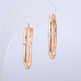 Xuping Earrings, 18K Gold Plated, with White Rhinestone, 2.5mm Thickness +/-, 30mm Length +
