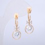 Xuping Earrings, 18K Gold Plated with White Rhinestones and Crystals, 30x12mm +