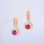 Xuping Earrings 18K Gold Plated with Blue-Crimson Crystal, diameter 27x10mm +