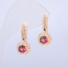 Xuping Earrings 18K Gold Plated with Green-Crimson Crystal, diameter 27x10mm +