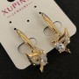 Xuping Bird Earrings 18K Gold Plated with White Rhinestones and Crystals, diameter 32x12mm +