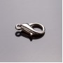 Price per Pack/10pcs. Lobster Clasp 1.6x0.8cm +/-, Gray Metal
