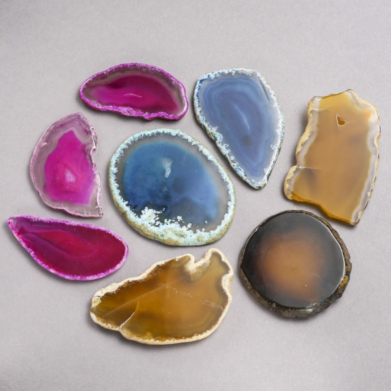 Souvenir Raw Agate Slice, Assorted Sizes, No Hole