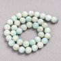 Beads on Strand, Natural Larimar Stone, Smooth Round, 10mm +/-, Length 39cm +