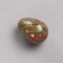 Souvenir Egg, Natural Stone Jasper, Heliotrope, Unakite, 35x25mm+