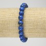 Bracelet on Elastic Band, Imperial Blue Jasper (Pressed), Smooth Round, 8mm+