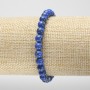 Elastic Bracelet with Blue Imperial Jasper (Pressed), Smooth Beads, 6mm+ Diameter