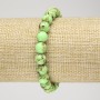Elastic Bracelet with Lime Green Imperial Jasper (Pressed), Smooth Beads, 8mm+ Diameter