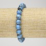 Elastic Bracelet with Light Blue Imperial Jasper (Pressed), Smooth Beads, 8mm+ Diameter